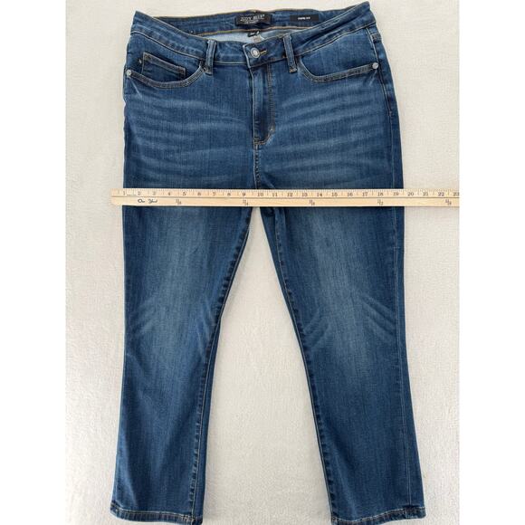 Judy Blue Serenity Capri Jeans 32 Mid Rise Slim Straight Crop Ankle Denim - Picture 5 of 8